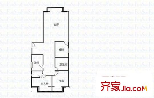 嘉麟豪庭户型图户型图2 3室2厅2卫1厨