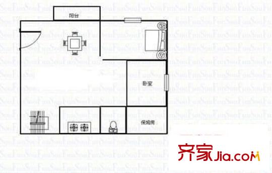 聚豪园 2室 户型图