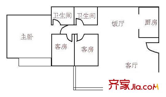 聚豪园 3室 户型图