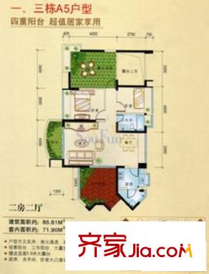 深圳 滨海春城 户型图2