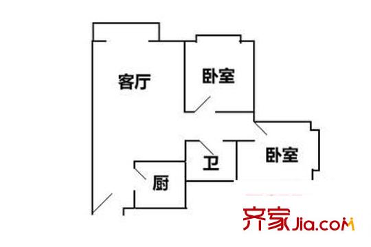 俊安苑 2室 户型图