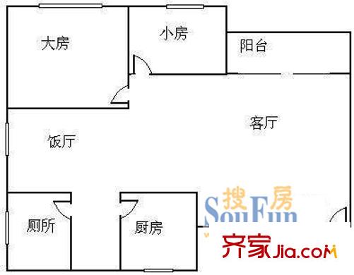 深圳 景田南小区 户型图2