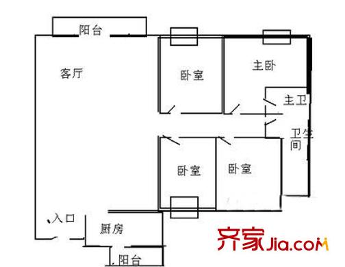 深圳 福田天健花园 户型图1