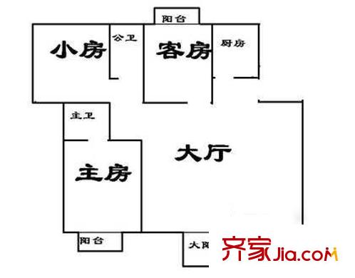 深圳 福田天健花园 户型图5
