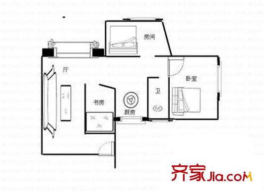 深圳 新洲花园 户型图2
