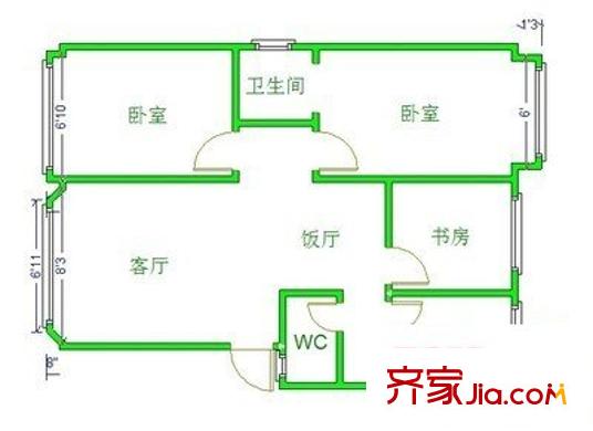 碧涛居 3室 户型图