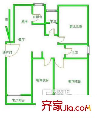 景舒苑二村户型图户型图 3室2厅2卫1厨