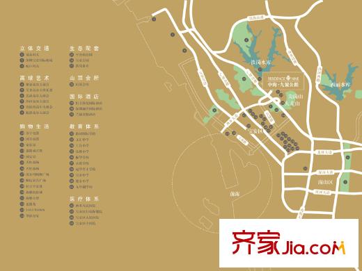 中海九平方米公馆别墅配套图自身配套示意图