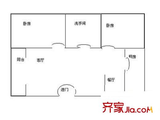 福中福花园二期 2室 户型图