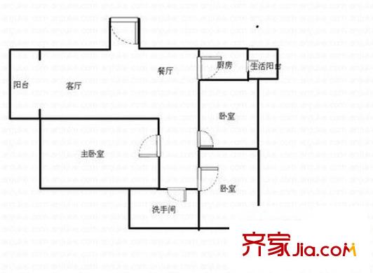 福中福花园二期 3室 户型图