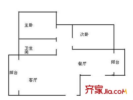 福中福花园二期 2室 户型图