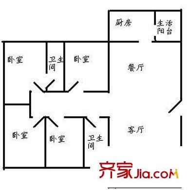 福中福花园二期 4室 户型图