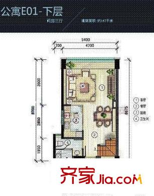 中信红树湾四期 2室 户型图