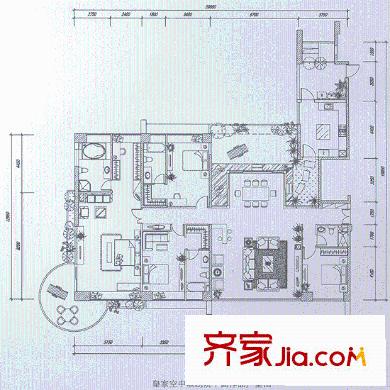 中信红树湾四期户型图顶级奢华系列皇家空中歌剧院平面作品 4室2厅4卫1厨
