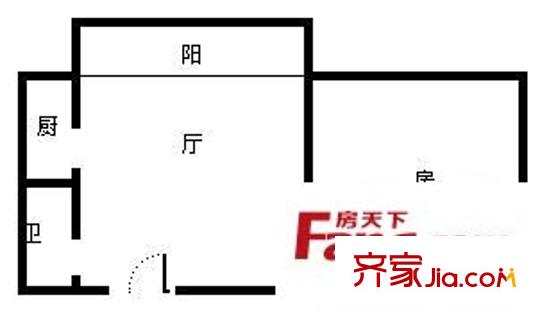 先科花园 1室 户型图