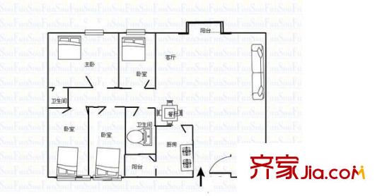 和兴花园 4室 户型图