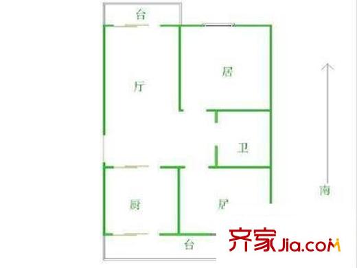 愉康大厦 2室 户型图