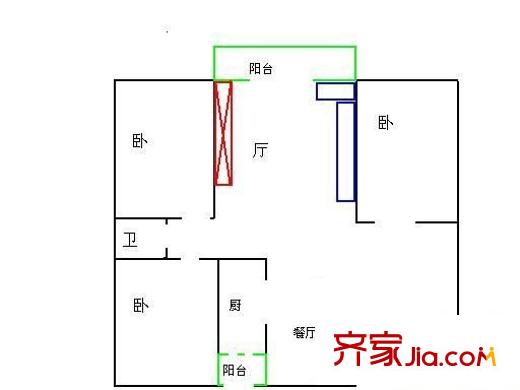 新亚洲广场 3室 户型图