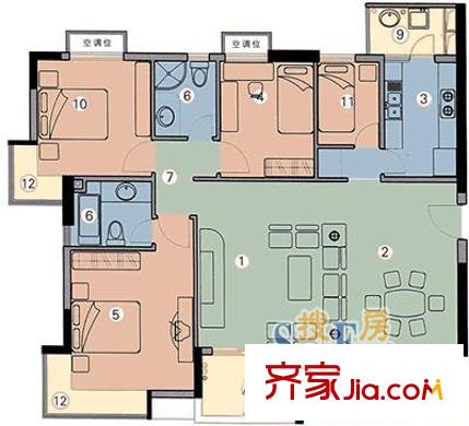 深圳龙岗天健花园户型图5