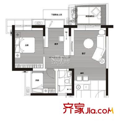 深业新岸线三期 2室 户型图