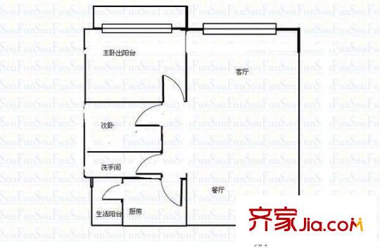 深业新岸线三期 2室 户型图