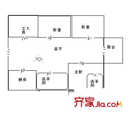 城市丽都花园 4室 户型图