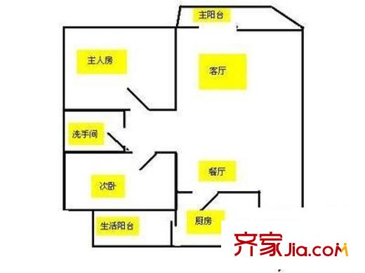 雅涛花园 2室 户型图