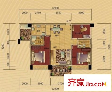 雅涛花园 3室 户型图