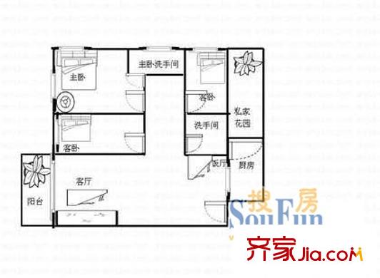 深圳西海岸花园户型图4