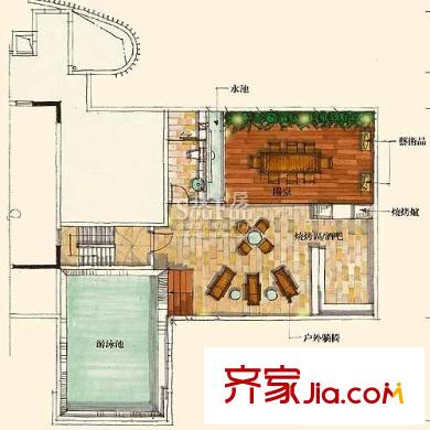 皇庭港湾户型图顶层复式三设计图屋顶 1室1厅1卫1厨