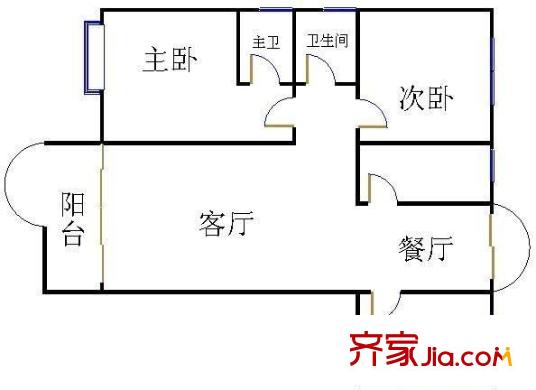 德兴花园 3室 户型图