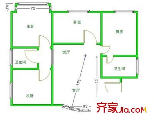 汇园雅居 3室 户型图