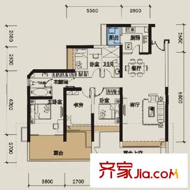 华联城市山林二期 4室 户型图