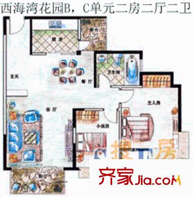 深圳 西海湾花园 户型图1