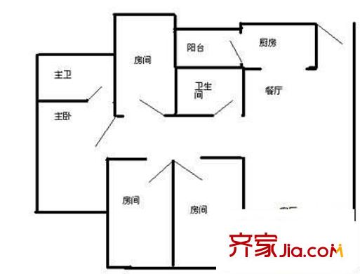 西海湾花园 4室 户型图
