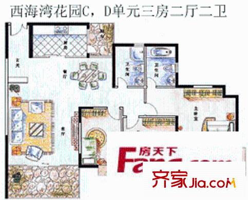 深圳 西海湾花园 户型图4