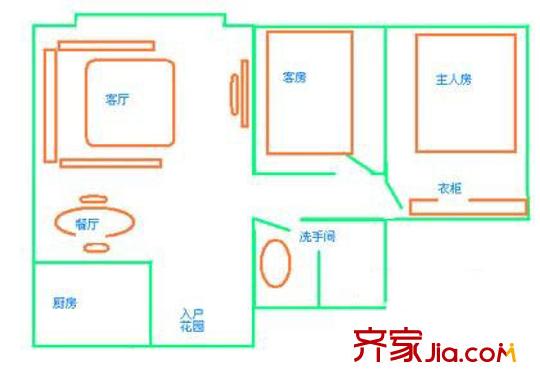 丽湾商务公寓户型图丽湾国际公寓 户型图2 2室2厅1卫1厨