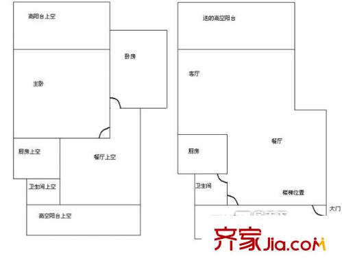 佳兆业可园五期户型图四房两厅两卫面积约98平方米 4室2厅2卫1厨
