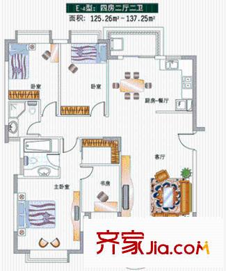深圳 山海翠庐 4房 户型图
