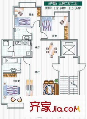 深圳 山海翠庐 3房 户型图