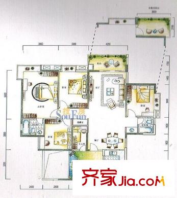 世外桃源 4室 户型图