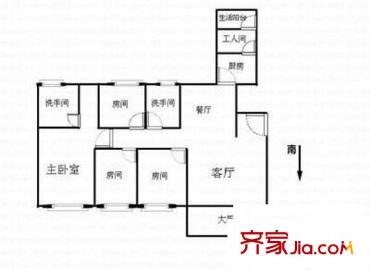 黄埔雅苑二期户型图户型图2 5室2厅2卫1厨