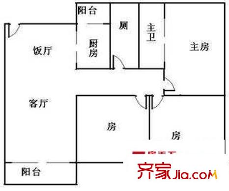 黄埔雅苑二期户型图 户型图1 3室2厅2卫2厨