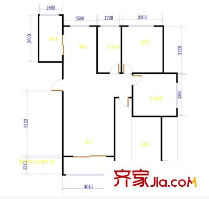 桃源村二期 3室 户型图