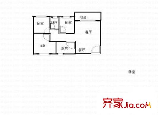 桃源村二期 3室 户型图