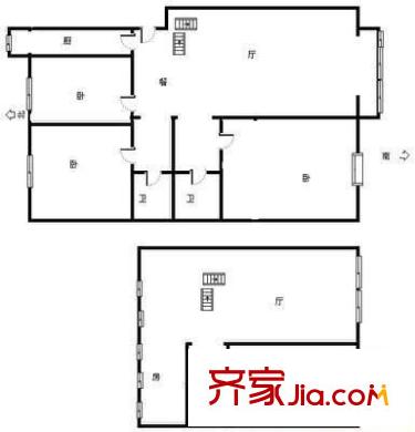 铭筑 3室 户型图