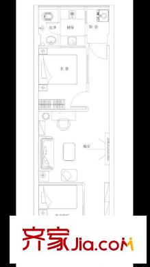 艺华花园 2室 户型图