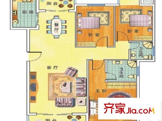 金域豪庭 3室 户型图