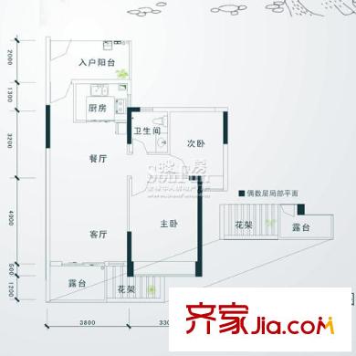 徽王府户型图世外桃源 2室2厅1卫