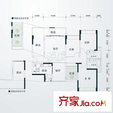 徽王府户型图竹林清径 3室3厅3卫
